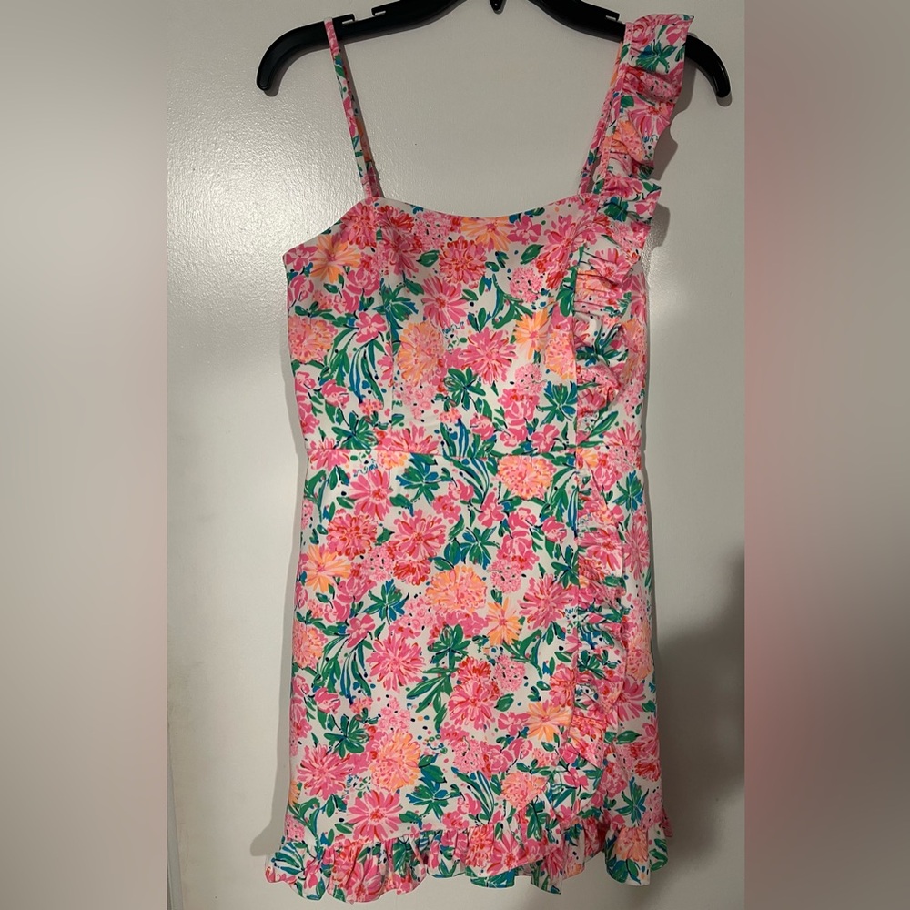 Lilly Pulitzer Pink and Green Floral Mini Dress Romper NWT